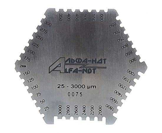 Гребенка измерительная толщины мокрого слоя краски 25-3000 с первичной калибровкой АЛЬФА-НДТ УП-00002407 – изображение 4
