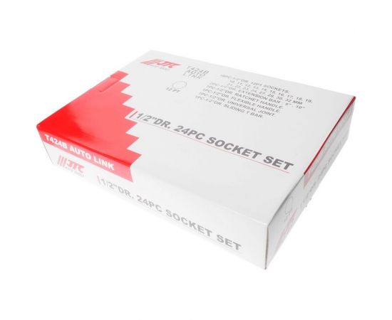 Набор двенадцатигранных торцевых головок 1/2" 10-32мм в кейсе 24шт JTC-T424B – изображение 4