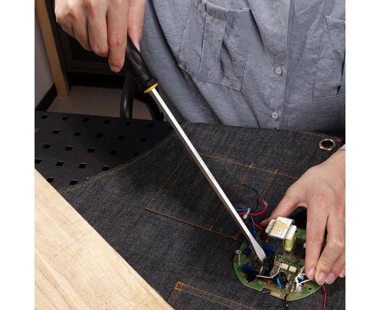 Ударная шлицевая отвертка DELI dl6270101 со сквозным хвостовиком, SL8x250 мм 104564 – изображение 5