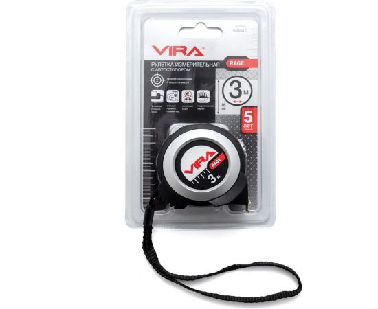 Измерительная рулетка Vira RAGE 3 м с магнитным зацепом 100047 – изображение 9