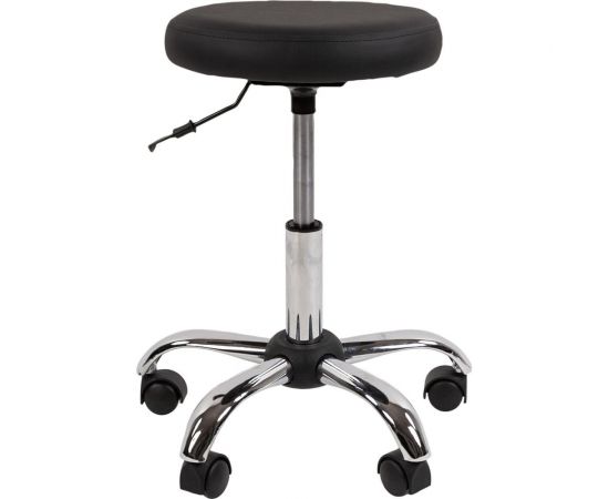 Мобильный стул мастера CHAIRMAN 001 хром экокожа, черный 00-07103881 