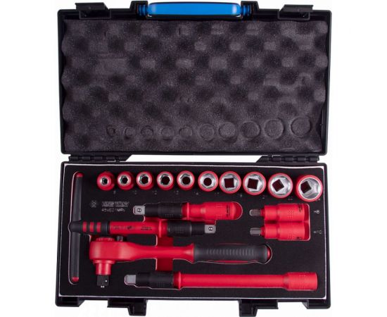 Набор торцевых диэлектрических головок KING TONY 1/2, шестигранные, 8-24 мм, 16 пр 45VE01MRV 