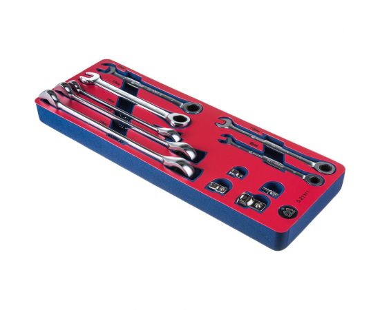 Набор комбинированных ключей с трещоткой (ложемент, 11 предметов) МАСТАК 5-21311 