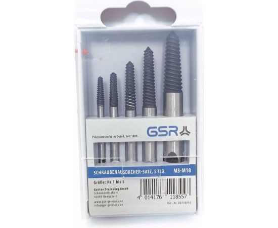 Набор экстракторов GSR Nr. 1-5 M3-M18, 5 предметов 00710010 