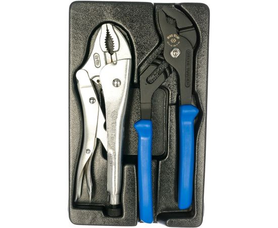 Набор инструмента (переставные клещи и зажим, ложемент, 2 предмета) KING TONY 9-40102GP 