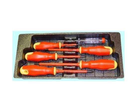 Набор отверток CNIC 6шт 2 шл., 3 кр.+ин.отв. диэл. с маг. нак. 1000В в карт. кор. KDNH005 29915 