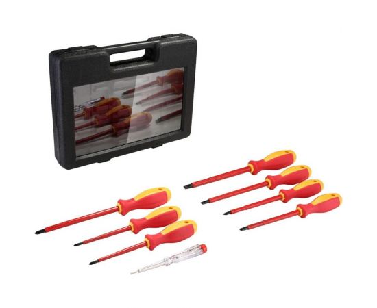 Набор диэлектрических отверток с индикатором напряжения DEKO HT04, 8 шт 065-0553 