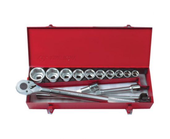 Набор торцевых головок с принадлежностями (3/4"", шестигранные, 22-50 мм, 14 предметов) KING TONY 6314MR 
