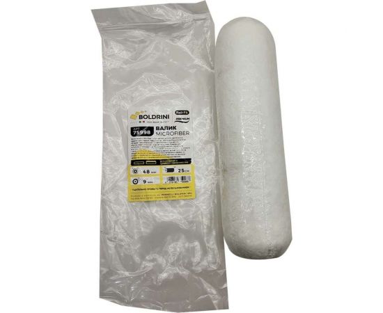 Валик Boldrini Premium микрофибра, каркасный, белая, длина ворса 9 мм, 250x48 мм 75998 – изображение 2