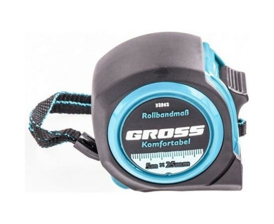 Рулетка Komfortabel, 5 м х 25 мм обрезиненный корпус GROSS 32562 – изображение 2