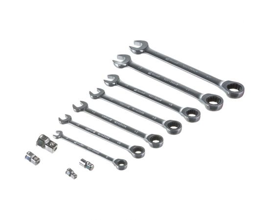 Набор комбинированных ключей с трещоткой (ложемент, 11 предметов) МАСТАК 5-21311 – изображение 2