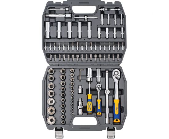 Набор инструмента 1/2 Dr и 1/4 Dr 94 предметов с 12 гранными головками KRAFT KT 700682 – изображение 2