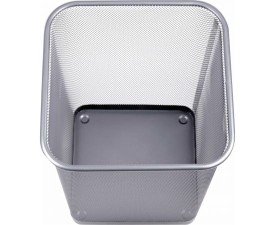 Корзина для бумаг BRAUBERG Germanium квадратная, 14 литров, металл, серебро 237976 – изображение 2