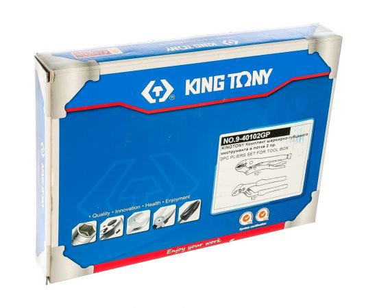 Набор инструмента (переставные клещи и зажим, ложемент, 2 предмета) KING TONY 9-40102GP – изображение 2