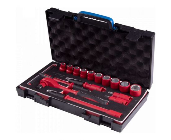 Набор торцевых диэлектрических головок KING TONY 1/2, шестигранные, 8-24 мм, 16 пр 45VE01MRV – изображение 2