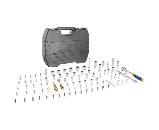 Набор инструмента 1/2 Dr и 1/4 Dr 94 предметов с 12 гранными головками KRAFT KT 700682 – изображение 3