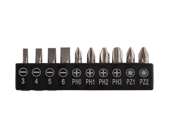 Отвертка с набором бит PARK 11 предметов, 91x28,5мм 103485 – изображение 3