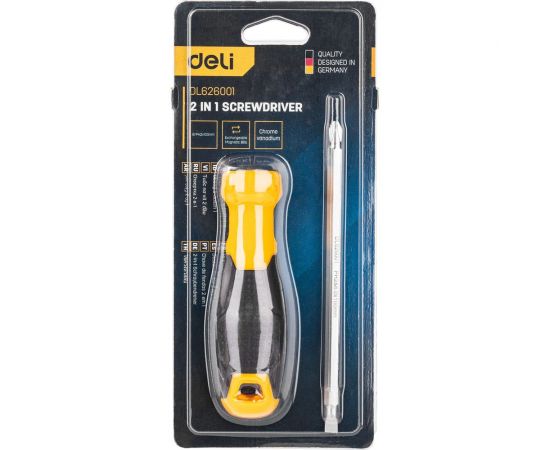 Двухсторонняя отвертка DELI DL626001 PH2+SL6x100 мм 98378 – изображение 3