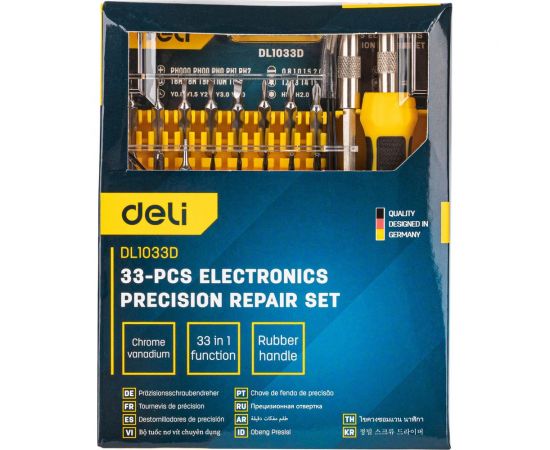Набор прецизионных отверток DELI DL1033D 33 предмета 98386 – изображение 3