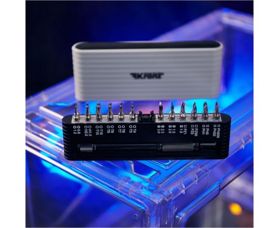 Набор отверток для точных работ KRANZ RA-01 25 предметов в кейсе, сталь S2 KR-12-4751 – изображение 3