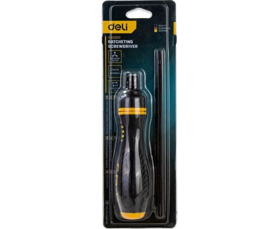 Двухсторонняя отвертка DELI DL626011 с трещоткой, PH2+SL6x180 мм 98383 – изображение 4