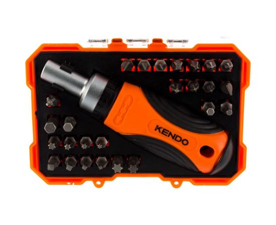 Реверсивная отвертка с набором бит KENDO 26 предметов 20665 – изображение 4