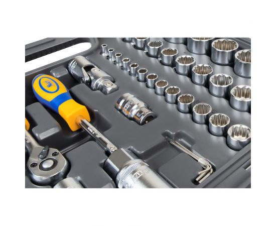Набор инструмента 1/2 Dr и 1/4 Dr 94 предметов с 12 гранными головками KRAFT KT 700682 – изображение 6