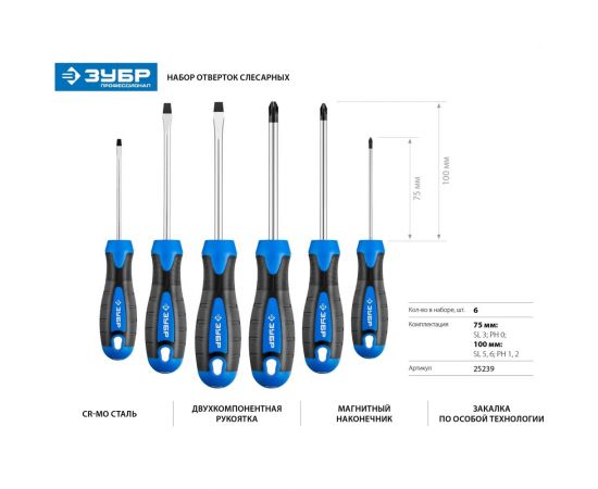 Набор отверток Зубр Профессионал 25239 – изображение 9