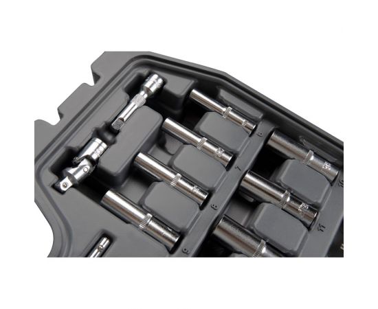 Набор инструмента 1/2 Dr и 1/4 Dr 94 предметов с 12 гранными головками KRAFT KT 700682 – изображение 9