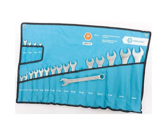 Набор комбинированных ключей 20шт КОБАЛЬТ 020107-20 