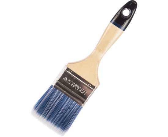 Кисть для воднодисперсионных и акриловых ЛКМ STAYER EURO АQUA плоская, искусственная щетина, деревянная ручка, 2,5/63мм 01062-063 