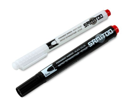 Набор перманентных маркеров Sanitoo черный, белый 3043 