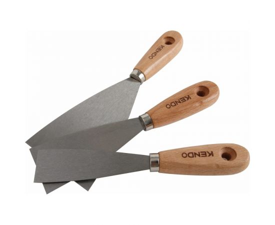 Набор скребков KENDO с деревянной ручкой, 3шт 45121 