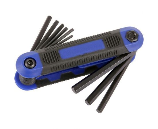 Набор складных ключей РемоКолор HEX CrV, в пластиковом держателе, 1,5; 2,0; 2,5; 3,0; 4,0; 5,0; 6,0; 8,0 33-2-708 