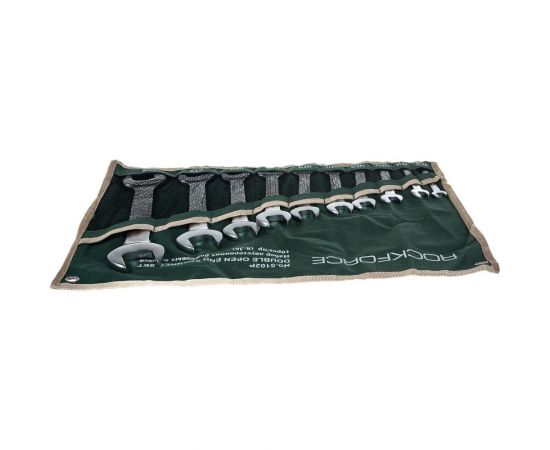 Набор рожковых ключей ROCKFORCE 6-27мм 10 предметов на полотне RF-5102P 