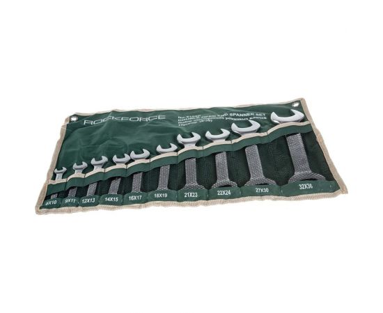Набор рожковых ключей ROCKFORCE 6-27мм 10 предметов на полотне RF-5102P – изображение 2