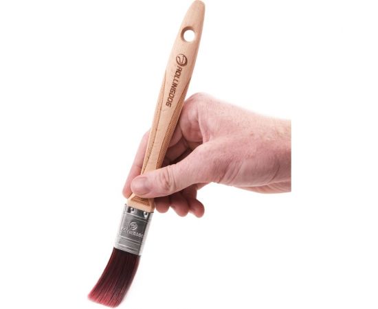 Малярная плоская кисть Rollingdog DOBERMAN X1000 1, 25,4 мм, прямой срез, щетина 100 премиальная синтетическая нить 10265 – изображение 2