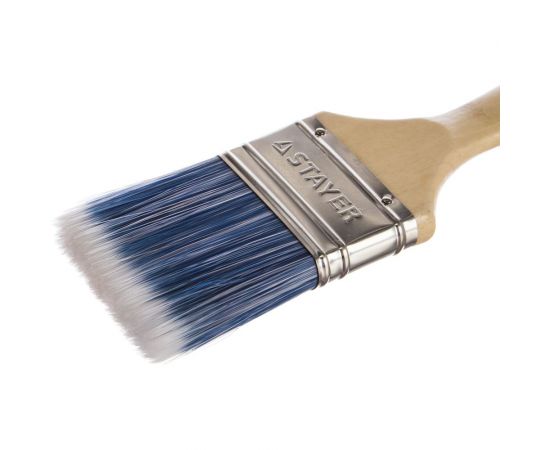 Кисть для воднодисперсионных и акриловых ЛКМ STAYER EURO АQUA плоская, искусственная щетина, деревянная ручка, 2,5/63мм 01062-063 – изображение 2