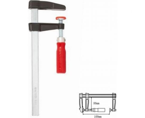 Короткая F-образная струбцина IZELTAS 100 мм 7310301005 – изображение 2