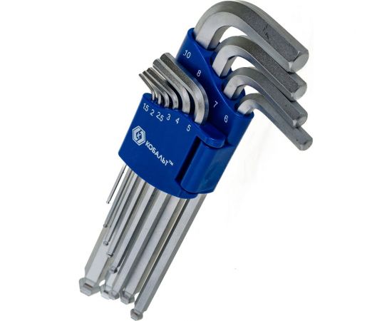 Набор ключей угловых шестигранных с шаром Cr-V 10 шт. блистер КОБАЛЬТ 020402-10 – изображение 3