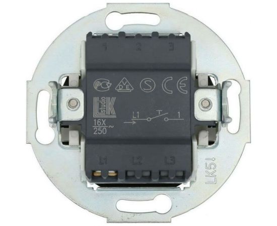 Выключатель-кнопка LK Studio схема 1T, 16 A, 250 B, черный, LK Vintage 880508-1 – изображение 3