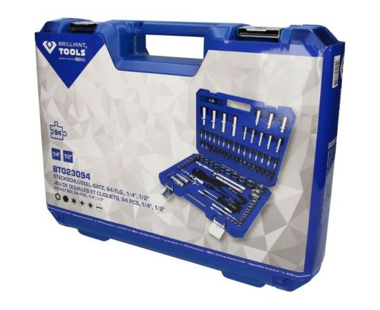 Комплект торцевых ключей Brilliant Tools, 94 шт, 1/4"", 1/2"" BT023094 – изображение 3