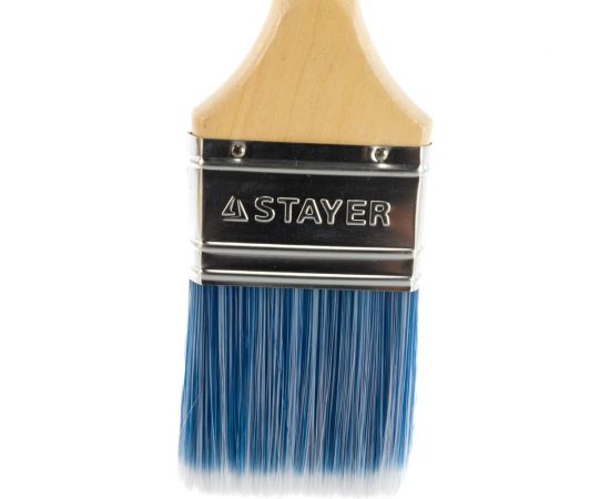 Кисть для воднодисперсионных и акриловых ЛКМ STAYER EURO АQUA плоская, искусственная щетина, деревянная ручка, 2,5/63мм 01062-063 – изображение 3