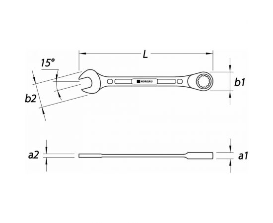 Комбинированный ключ с трещоткой NORGAU 30мм 060240030 – изображение 4