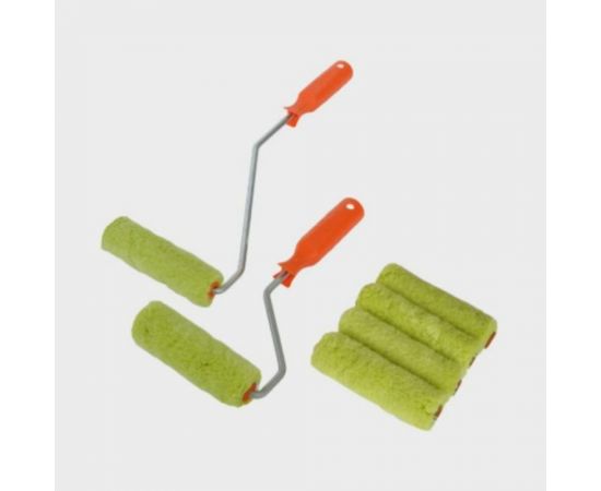 Валик DECOR Бравый прораб d 15 мм, ручка стандарт mini 100 мм ручка 100 мм удлин. стандарт mini 6 роликов 555-7110 – изображение 7