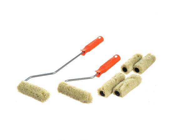 Валик DECOR Бравый прораб d 15 мм, ручка стандарт mini 100 мм ручка 100 мм удлин. стандарт mini 6 роликов 555-7110 – изображение 8