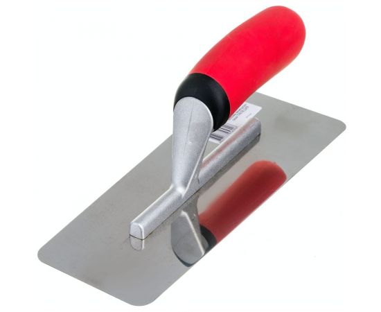 Венецианская кельма STMDECOR прорезиненная ручка, края сточены, трапеция, 240*100*0,6мм D2410BS 