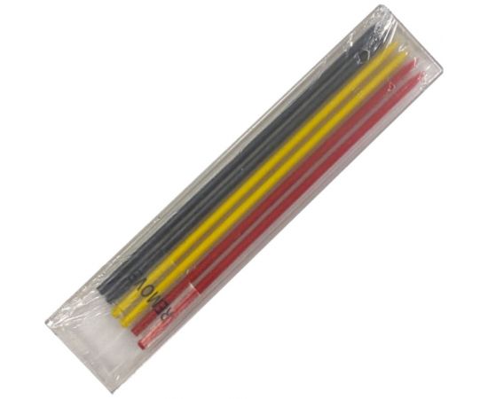 Графитовые грифели для карандаша WOODWORK d2,8 мм, красный, жёлтый, черный по 2 шт., 6 шт. в наборе RIF-28C 