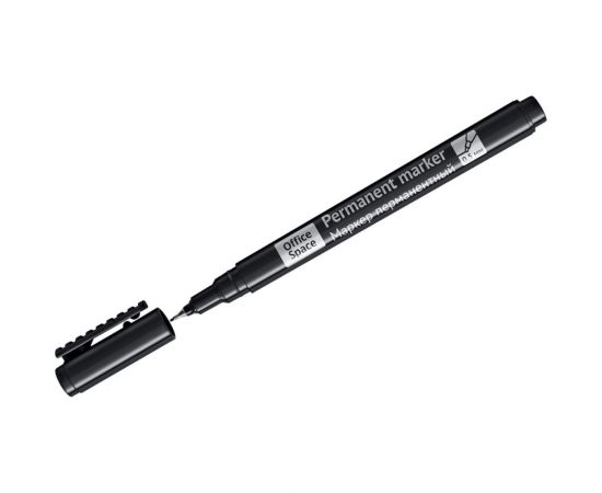 Перманентный маркер OfficeSpace черный, тонкий металл. наконечник, 0,5 мм 270905 