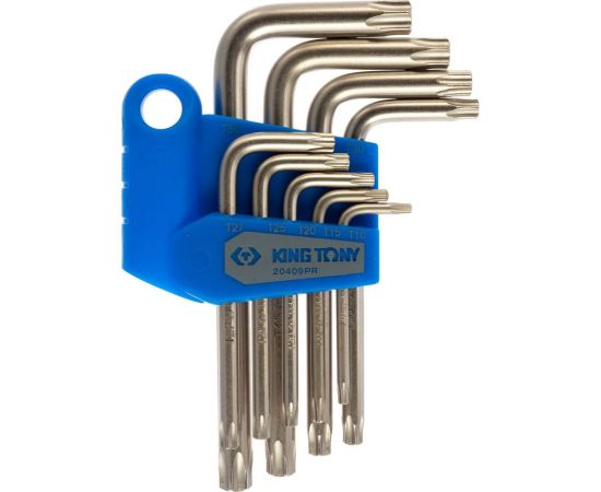 Набор Г-образных ключей TORX KING TONY T10-T50 с отверстием 9 предметов 20409PR 